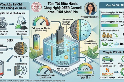 Pin Lithium "Chết" Được Hồi Sinh 95% Dung Lượng Nhờ Công Nghệ Bể Điện Hóa Đột Phá