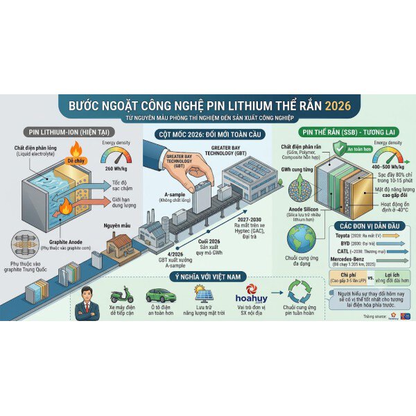 Pin Thể Rắn Lithium 2026: Cuộc Đua Từ Phòng Thí Nghiệm Đến Sản Xuất Đại Trà
